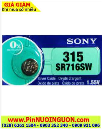 Sony SR716SW _Pin 315; Pin đồng hồ 1.55v SIlver Oxide Sony SR716SW _Pin 315
